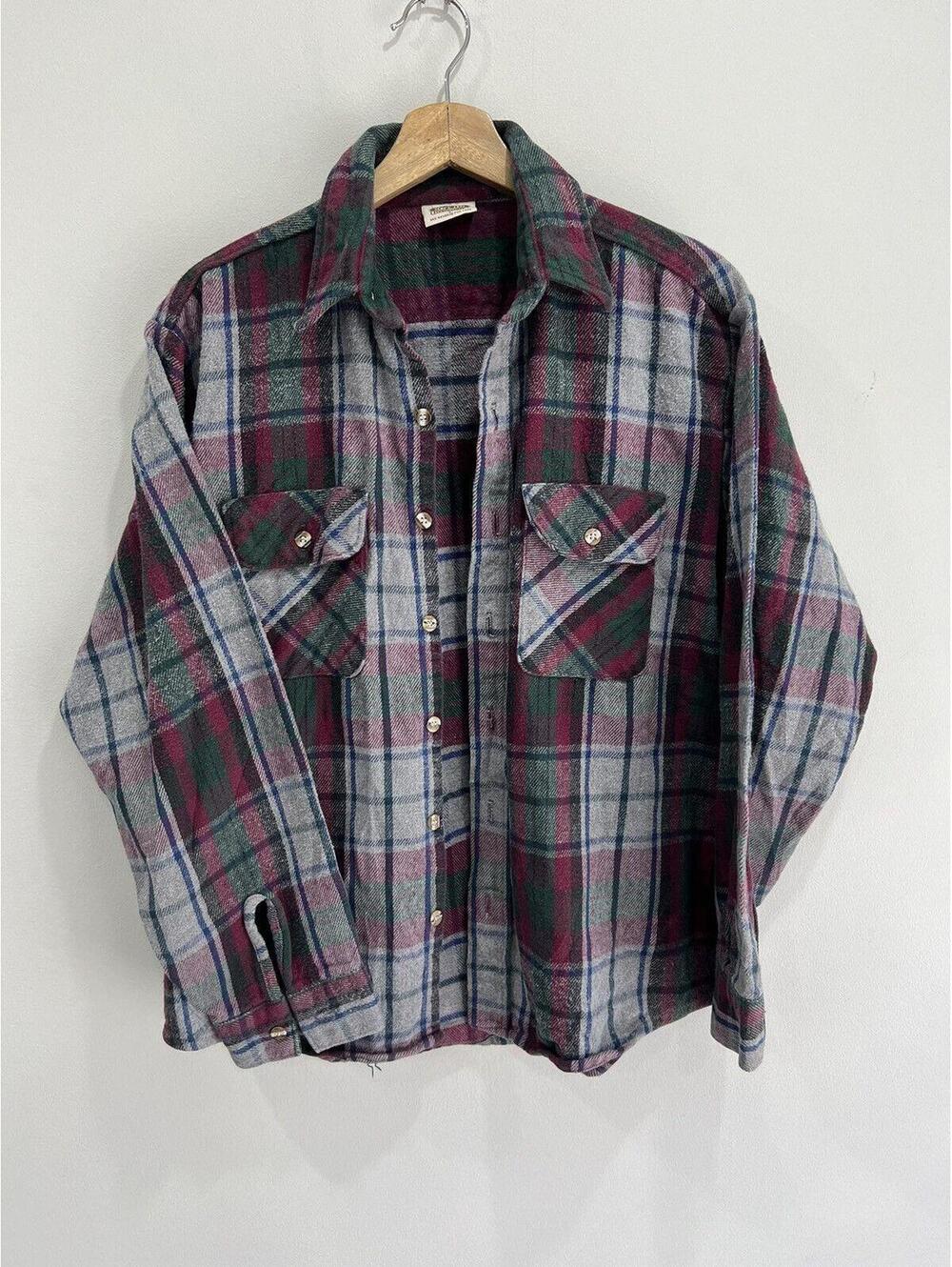 Vintage Five Brothers Button Up Plaid Shirt Flannel L